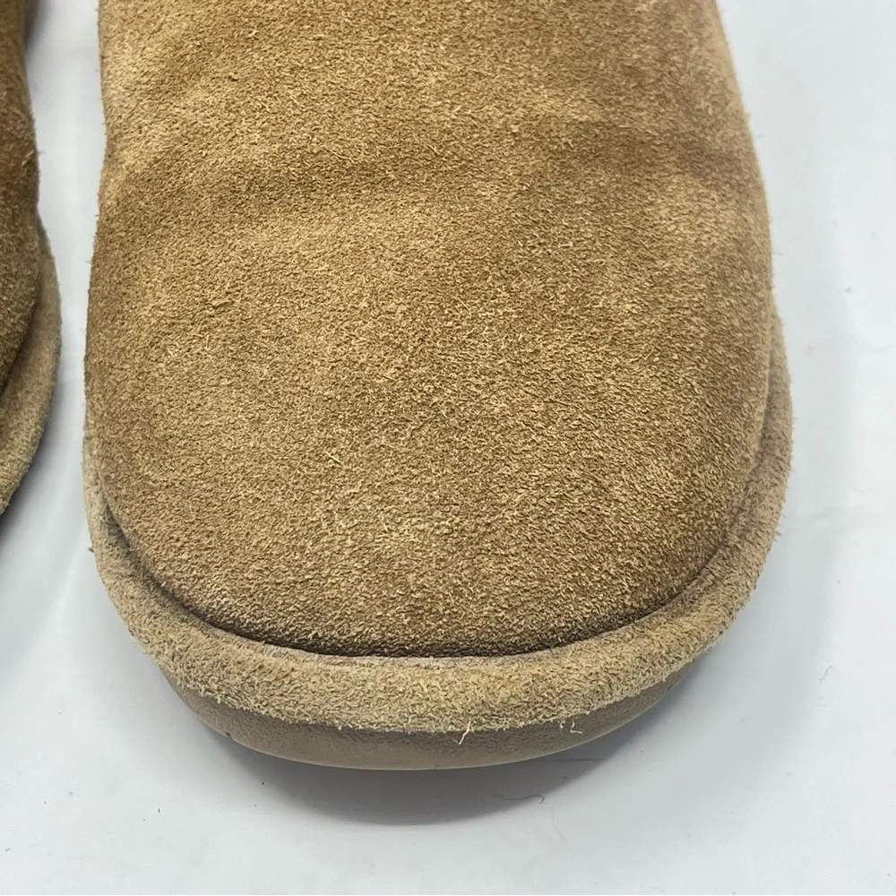 BearPaw Adele Boots Womens 9 Brown Tan Suede Fur Lined Mid Calf Braided Strap - Picture 7 of 16